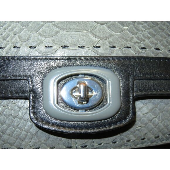 COACH Pinnacle Embossed Exotic Leather Color block Handbag & Matching wristlet - Picture 13 of 16